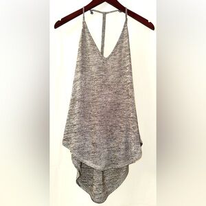 Silence + Noise Heathered Shimmer Gray Knit Top
